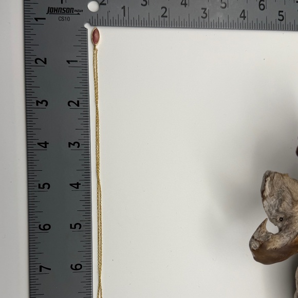 Gorjana Pink Rose Quartz Marquise Pendant Necklace 18k Gold Plated Adjustable - Picture 9 of 9